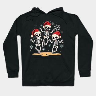 Skeleton Snow Dance Merry Christmas Xmas Festive Hoodie